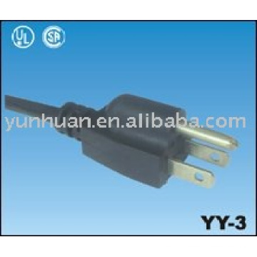 UL gelistet American Art Netzkabel mit Stecker 3prong flexibles Kabel